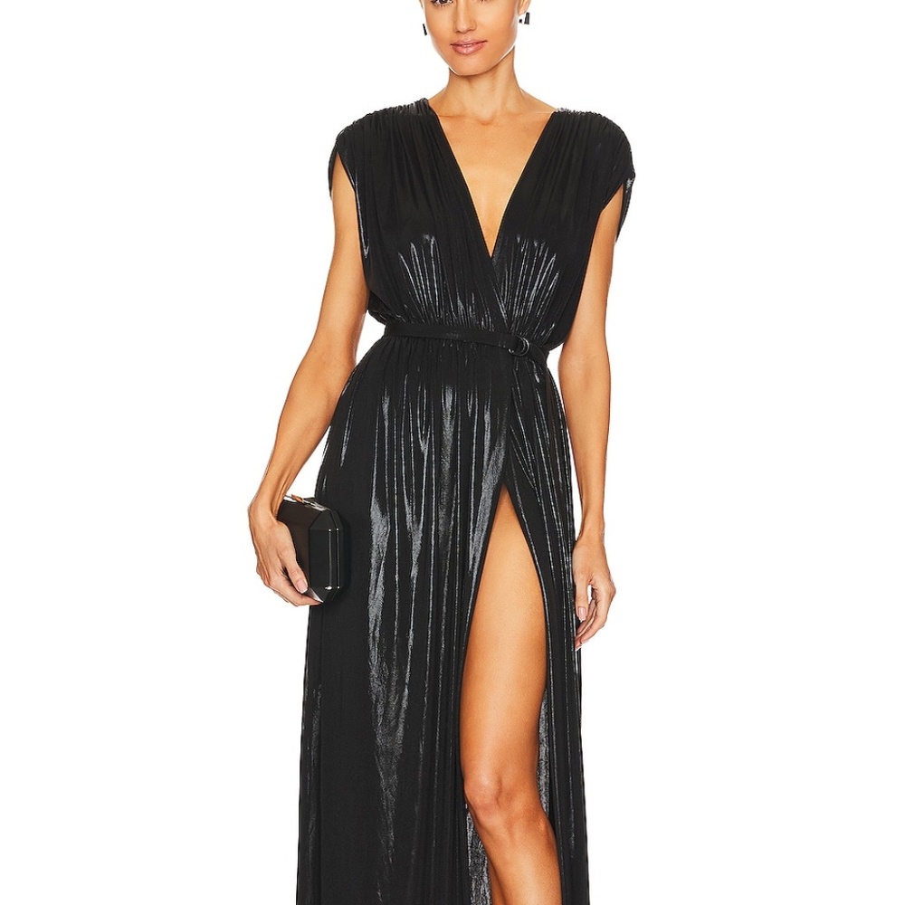 Norma Kamali Athena Gown in Black Xs